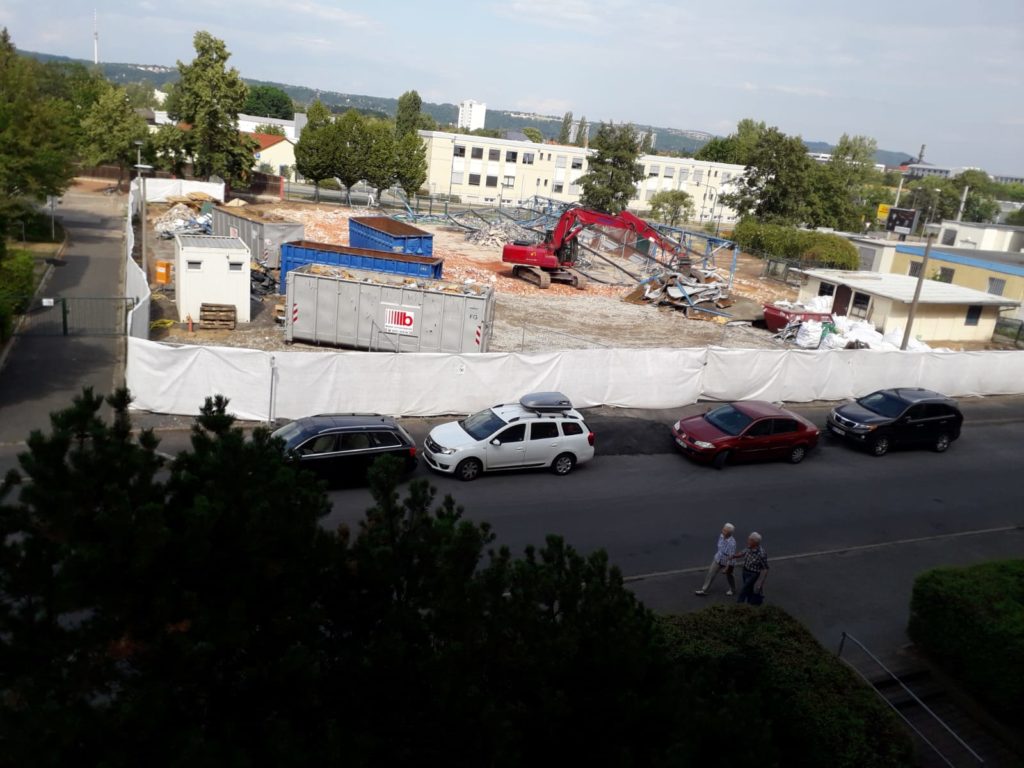 Das Stahlskelett ist fast verschwunden.
